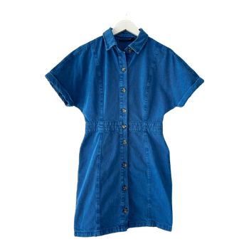 Blue denim shirt dress