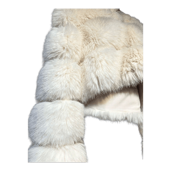 White faux fur jacket