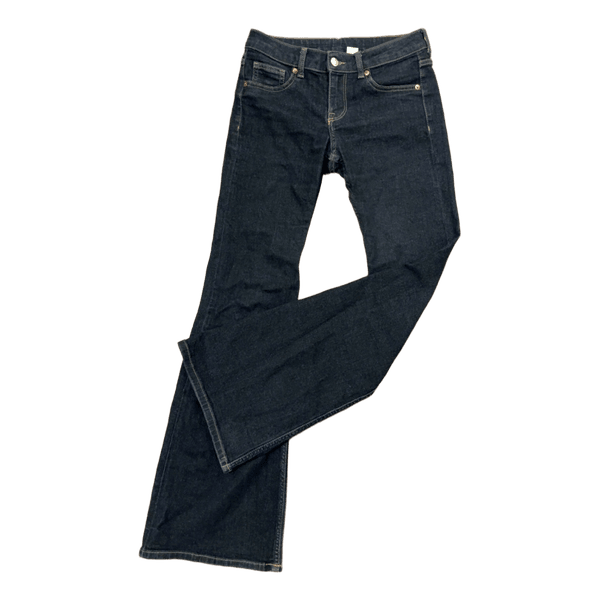 Black flared denim jeans