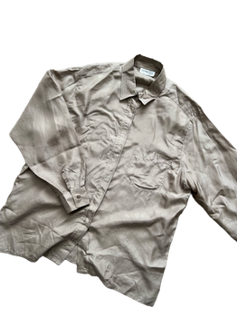 beige silk shirt L