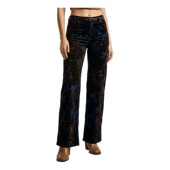 Brown velvet wide-leg trousers