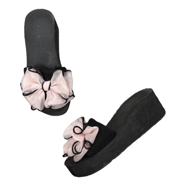 black  wedge sandals