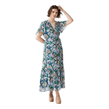 & Other Stories floral wrap dress XS romantic boho maxi summer dress