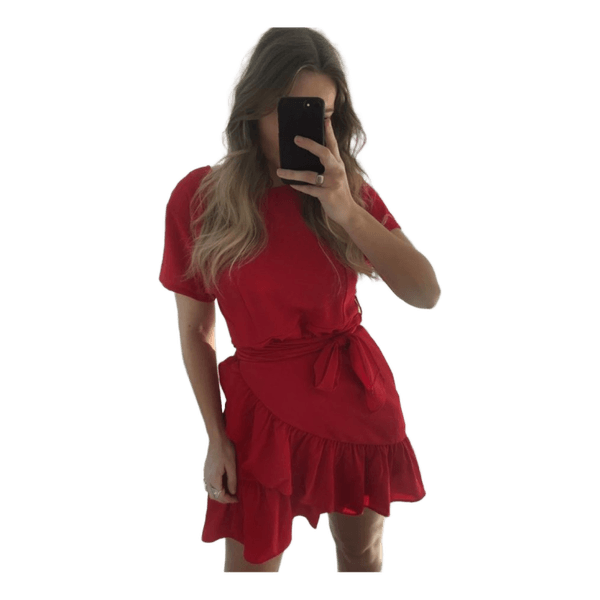 Red wrap mini dress “Agnes”
