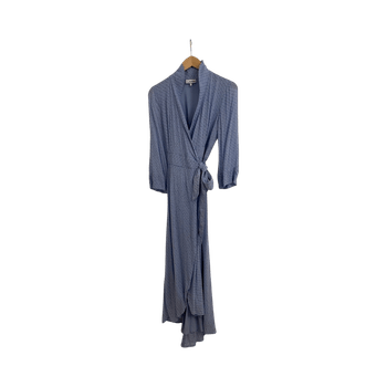 Blue floral maxi wrap dress