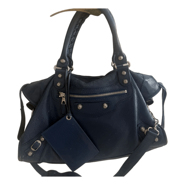 Balenciaga blue leather handbag