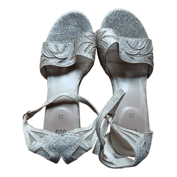 Silver glitter sandals
