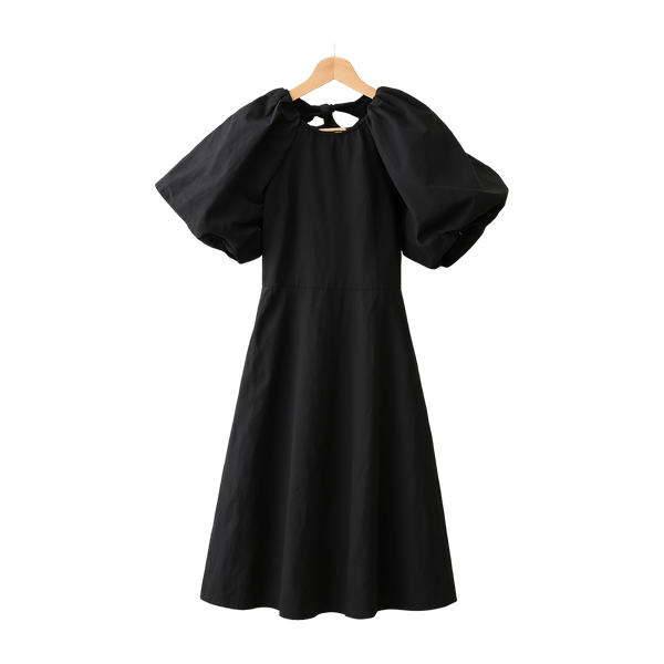 Black puff sleeve dress InWear