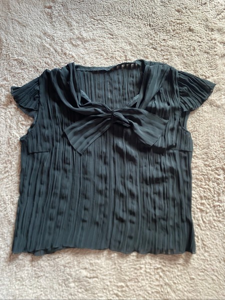 Black pleated top