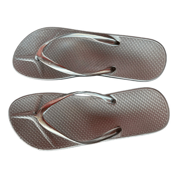 Silver flip flops