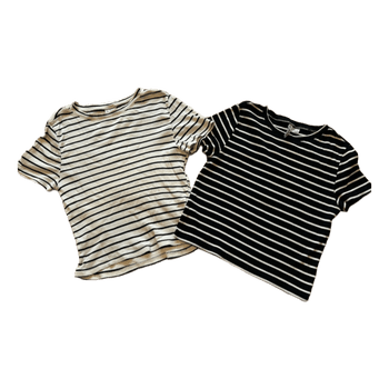 Striped ribbed t-shirts