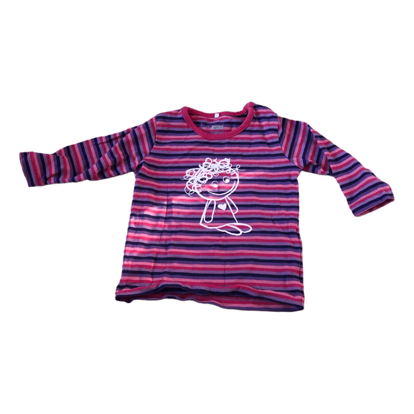 Langærmet bluse med striber