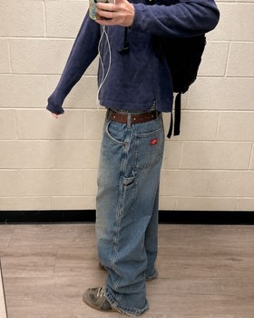 Blue cotton carpenter jeans