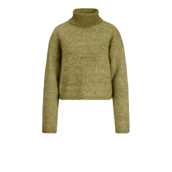 Green knitted sweater