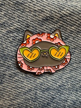 Cat enamel pin