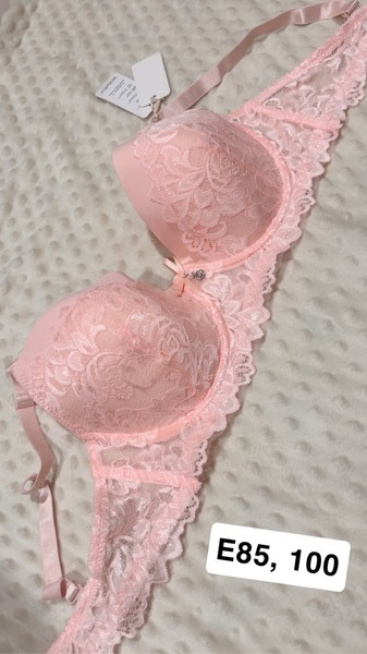 Pink lace bra