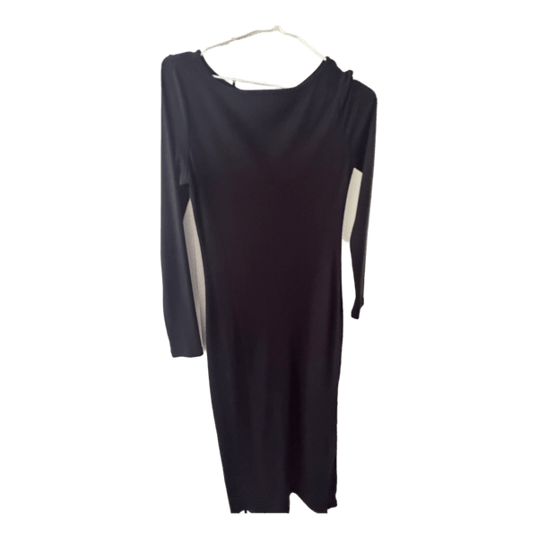 Shein sort ribstrikket kjole