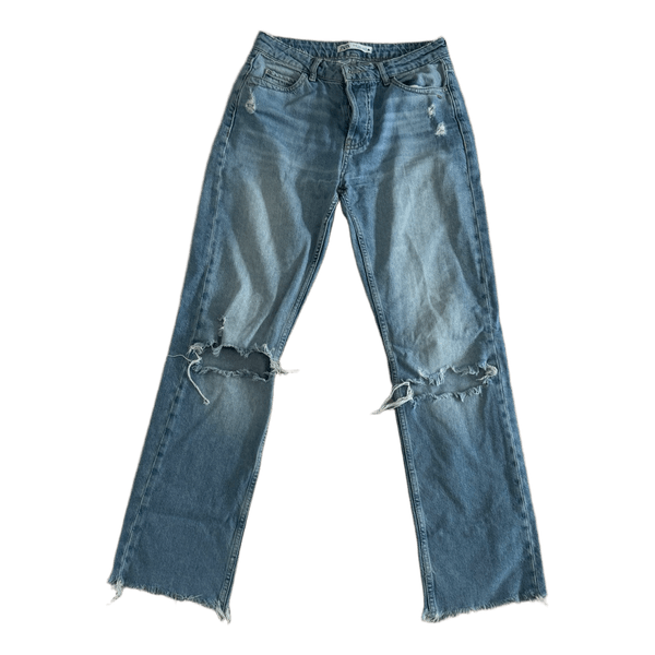 Zara distressed blue jeans
