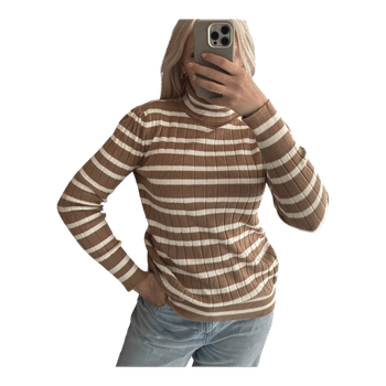 Striped cotton turtleneck