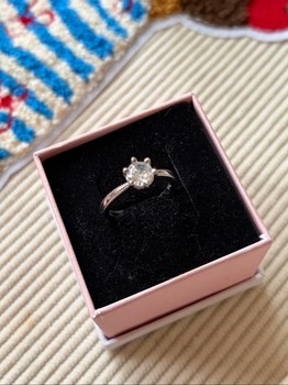 Silver solitaire ring