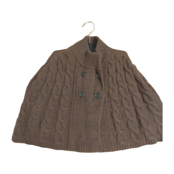 Cable knitted poncho