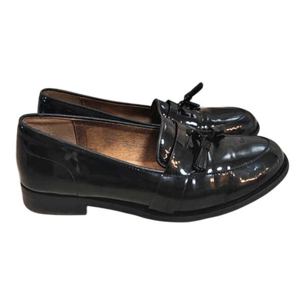 🖤 Glossy black patent loafers with tassels | Nessi | Size 38