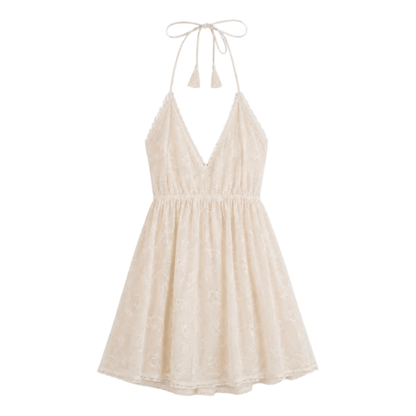 Beige halterneck dress