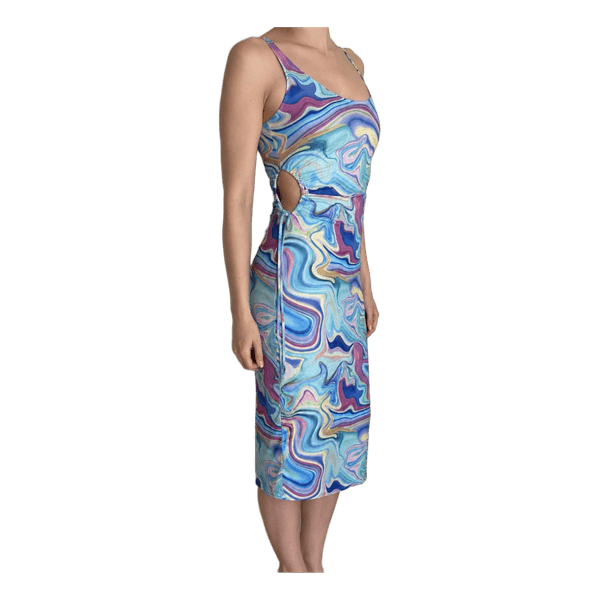 Neon & Nylon värikäs cut-out midimekko koko M