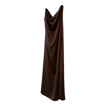 Brown cowl neck dress