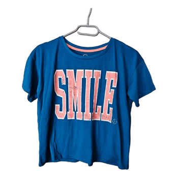 Blue cotton graphic t-shirt
