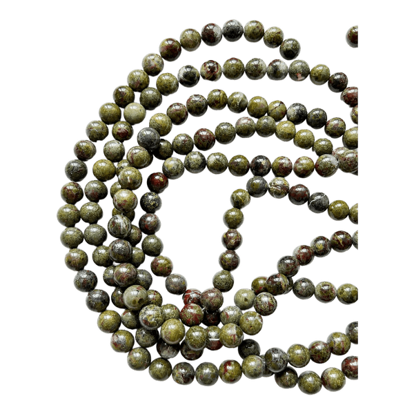Natural Dragon Bloodstone Beads – 10 mm, 50 pcs