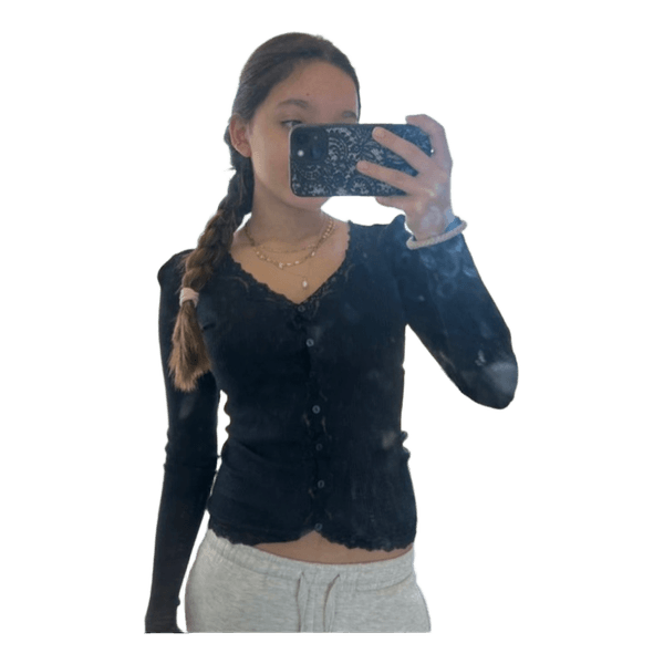 cardigan med blonder
