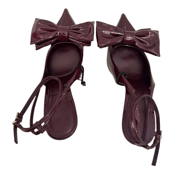Burgundy red kitten heels