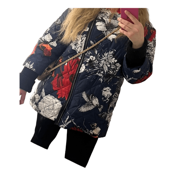 Floral quilted puffer jacket