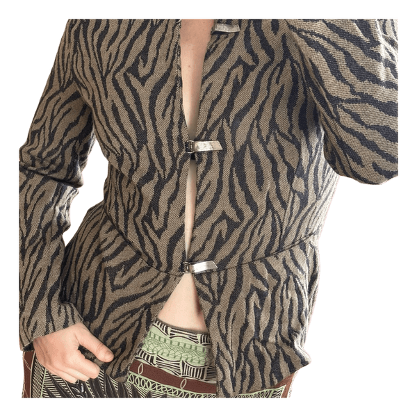 Zebra print wool jacket / S-M