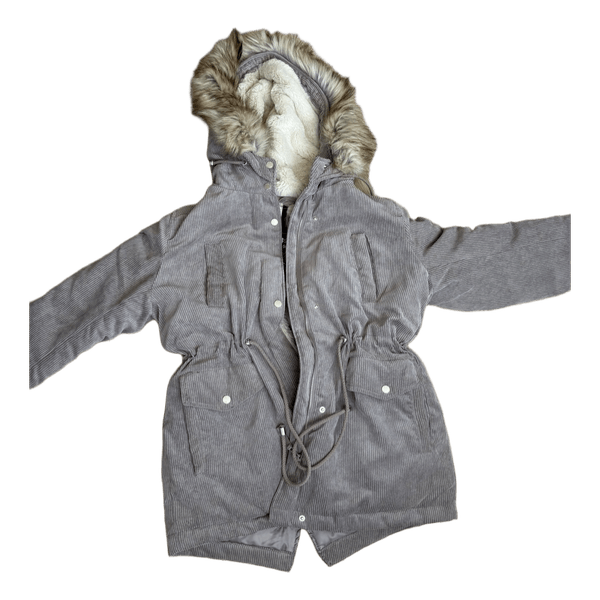 Grey corduroy parka