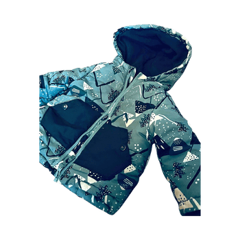 Green patterned puffer jacket
