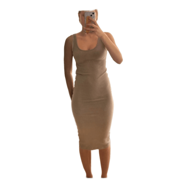 Beige midi kjole