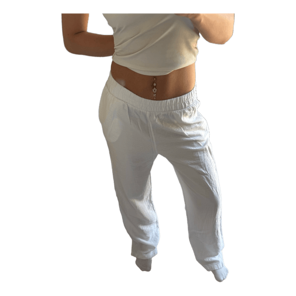 White linen trousers