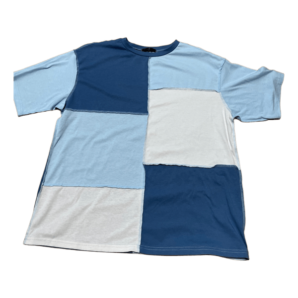 Blue patchwork t-shirt