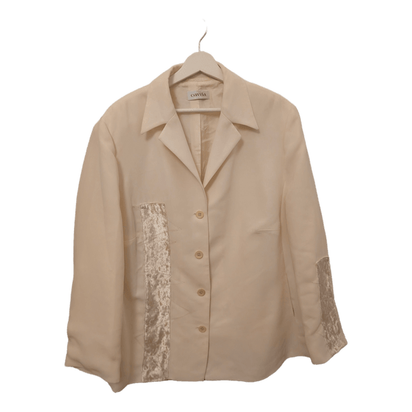 Cream Cavita buttoned blazer