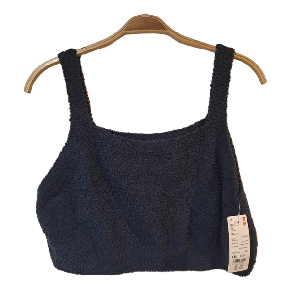 Blue fleece tank top