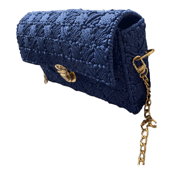 Navy blue crochet bag