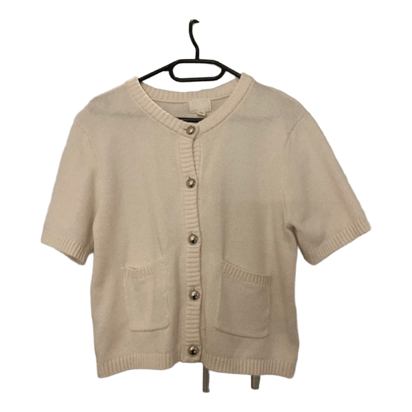 Hvid kortærmet cardigan