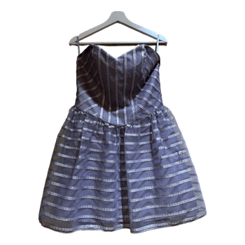 Purple strapless party dress