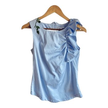Light blue ruffle top