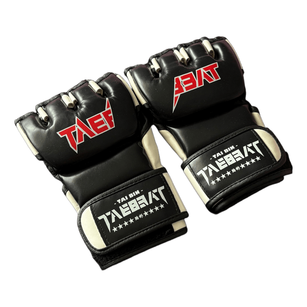 Black white MMA gloves