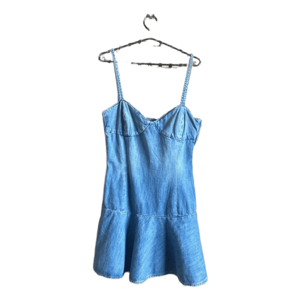 Blå denim kjole