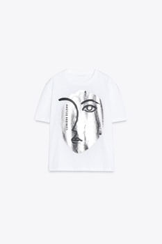 T-shirt with metallic graphic
