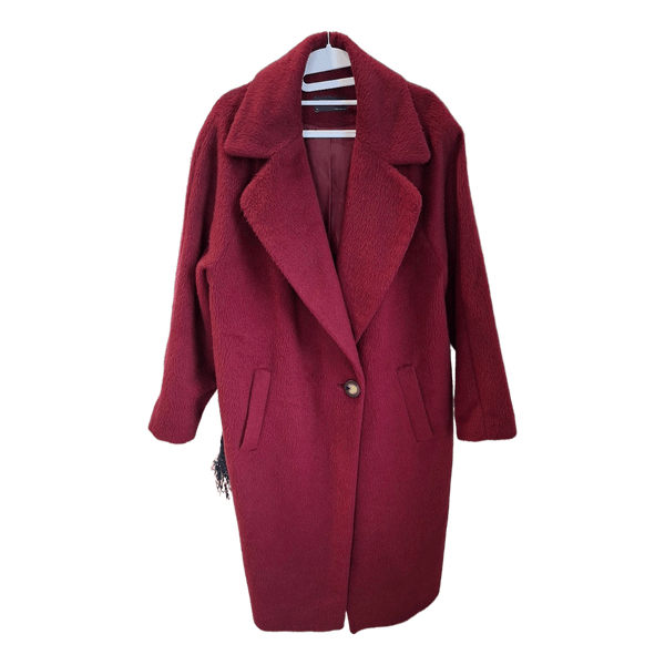 M&S bordo spalvos paltas